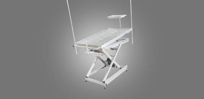 SS304 Thiết bị phẫu thuật y tế Thép không gỉ Thú y Bảng OT Bảng V Loại Vet Ot Table
